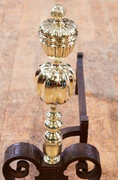 Brass Pomegranate Andirons - 3039301