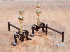 Brass Pomegranate Andirons - 3039305