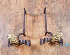 Brass Pomegranate Andirons - 3039306
