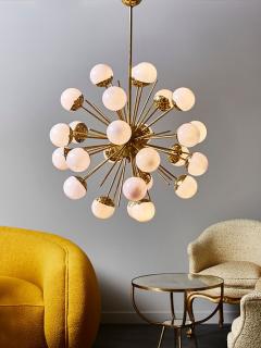 Brass Sputnik Chandelier with Lilac Glass Globes - 4730745