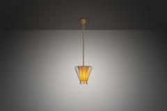 Brass Structured Hanging Lamp with Organic Lacing Sweden 1960s - 4229001