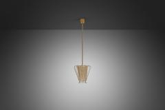 Brass Structured Hanging Lamp with Organic Lacing Sweden 1960s - 4229006