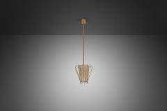 Brass Structured Hanging Lamp with Organic Lacing Sweden 1960s - 4229008