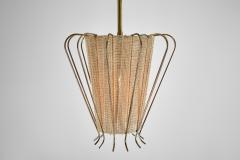 Brass Structured Hanging Lamp with Organic Lacing Sweden 1960s - 4229011