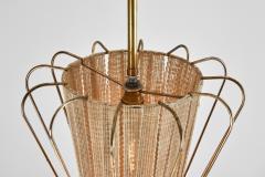 Brass Structured Hanging Lamp with Organic Lacing Sweden 1960s - 4229012