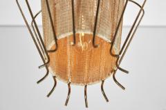 Brass Structured Hanging Lamp with Organic Lacing Sweden 1960s - 4229013