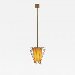 Brass Structured Hanging Lamp with Organic Lacing Sweden 1960s - 4230717
