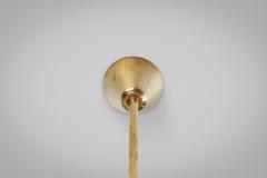 Brass Three Armed Ceiling Lamp with Opal Glass Shades Scandinavia 1950s - 3103411