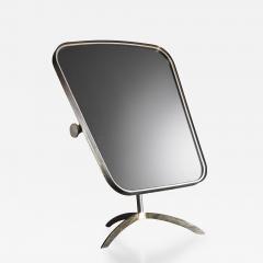 Brass Tilting Console Mirror with White Inside Rim Germany 1950s - 959826