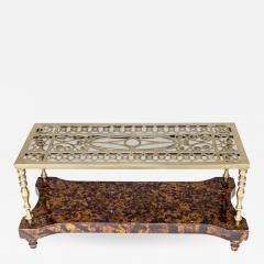 Brass Trivet Coffee Table on Faux Tortoiseshell Base - 843833