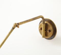 Brass Yellow Wall Lamp With Double Swivel Arm France 1950 s - 4620679