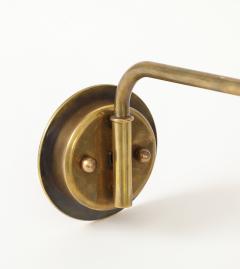 Brass Yellow Wall Lamp With Double Swivel Arm France 1950 s - 4620683