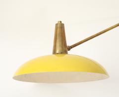 Brass Yellow Wall Lamp With Double Swivel Arm France 1950 s - 4620685