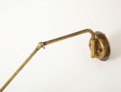 Brass Yellow Wall Lamp With Double Swivel Arm France 1950 s - 4620686