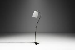 Brass and Black Lacquered Metal Floor Lamp Denmark 1950s - 4487184
