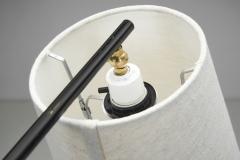 Brass and Black Lacquered Metal Floor Lamp Denmark 1950s - 4487191