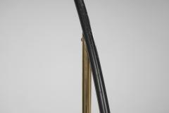 Brass and Black Lacquered Metal Floor Lamp Denmark 1950s - 4488392