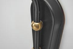 Brass and Black Lacquered Metal Wall Lamp Denmark ca 1950s - 4785132