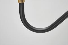 Brass and Black Lacquered Metal Wall Lamp Denmark ca 1950s - 4785133