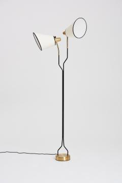Brass and Black Two Armed Floor Lamp by Eskilstuna Elektrofabrik - 1837698
