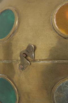 Brass and Coloured Glass Ceiling Light - 4369574