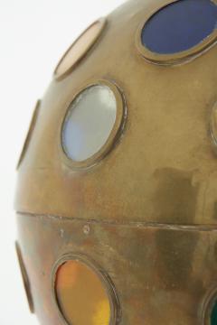 Brass and Coloured Glass Ceiling Light - 4369575