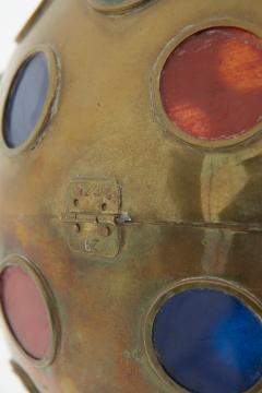 Brass and Coloured Glass Ceiling Light - 4369578