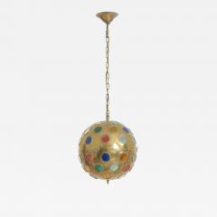 Brass and Coloured Glass Ceiling Light - 4369594