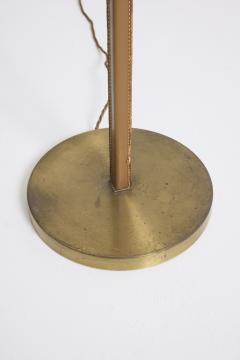 Brass and Faux Leather Floor Lamp - 4500307