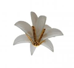 Brass and Frosted Glass Hollywood Regency Art Deco Slip Shade Chandelier - 4286453