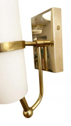 Brass and Frosted Glass Sconces Italy 1960s - 2169764
