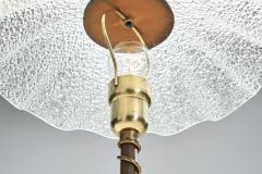 Brass and Frosted Glass Table Lamp Denmark ca 1940s - 4301373