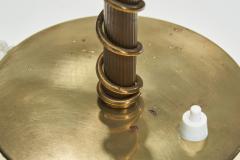 Brass and Frosted Glass Table Lamp Denmark ca 1940s - 4301375