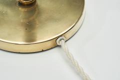 Brass and Frosted Glass Table Lamp Denmark ca 1940s - 4301376