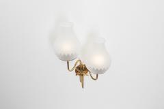 Brass and Frosted Glass Wall Lamp with Bow Detail Early 20th Century - 3665089