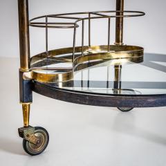 Brass and Glass Bar Cart Italy Mid 20th Century - 4537506