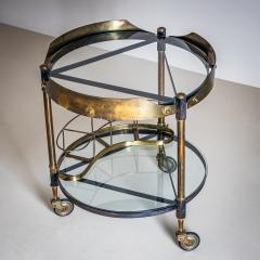 Brass and Glass Bar Cart Italy Mid 20th Century - 4537510