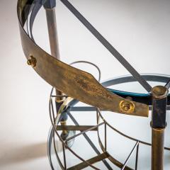 Brass and Glass Bar Cart Italy Mid 20th Century - 4537518