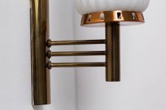 Brass and Glass Column Sconce - 226965