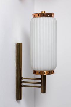 Brass and Glass Column Sconce - 226968