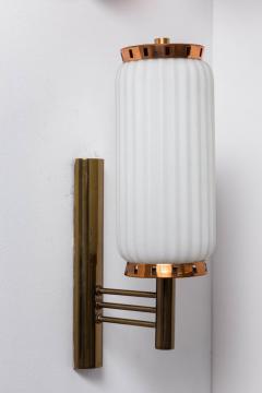 Brass and Glass Column Sconce - 226969