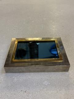 Brass and Glass Humidor Box with Wood Interior 1970s - 4518921
