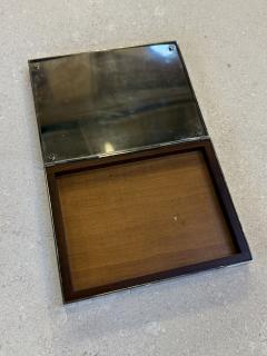 Brass and Glass Humidor Box with Wood Interior 1970s - 4518923