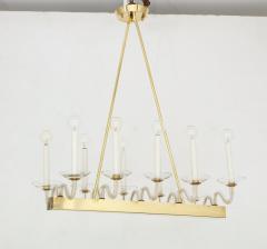 Brass and Glass Mid century Chandelier  - 976452