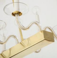 Brass and Glass Mid century Chandelier  - 976457