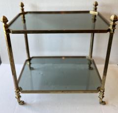 Brass and Glass Serving Table on Casters - 3371813