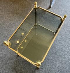 Brass and Glass Serving Table on Casters - 3371816