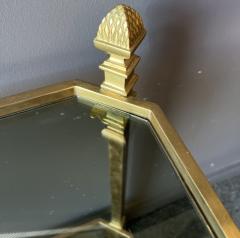 Brass and Glass Serving Table on Casters - 3371826