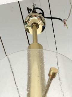 Brass and Glass Tube Chandelier Italy 1970s - 3286589