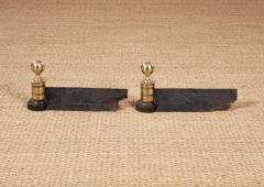 Brass and Iron Engine Turned Andirons - 4205002